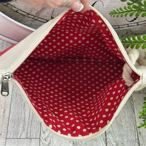 SUN Nautical Themed Blue Initial K Large Sea Bag & Rope Wristlet With Red Anchor - Picture 14 of 15